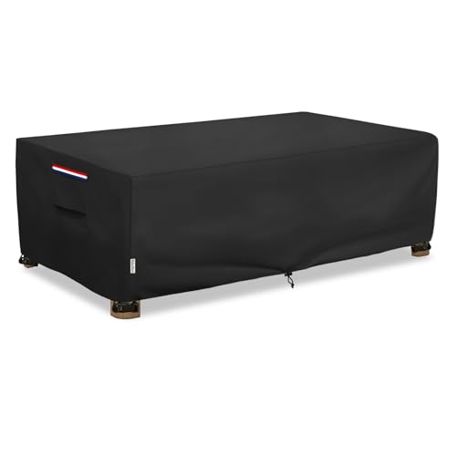 SoloToo Outdoor Coffee Table Cover Waterproof, Patio Rectangular Side Table Covers, 36W x 24D x 16H Inches Outdoor Tables Cover (Black)