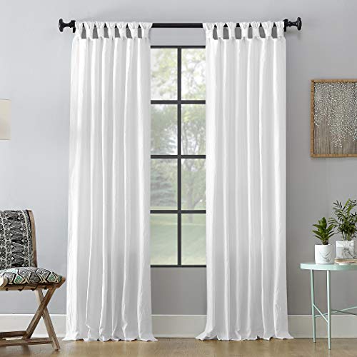 "Archaeo Washed Cotton Twist Tab Curtain, 52"" x 95"", White"