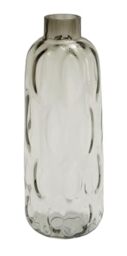 "Deco 79 Glass Decorative Vase Centerpiece Vase with Bubble Texture, Flower Vase for Home Decoration 7"" x 7"" x 17"", Gray"