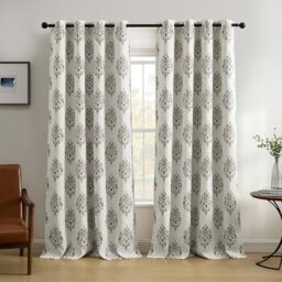 "Elrene Home Fashions Navara Medallion Room Darkening Window Curtain Panel, 52"" x 84"" (1, Gray"