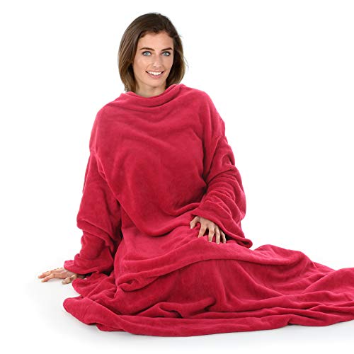 Autumn Faith Snuggle Blanket With Sleeves Wrap Around - Red (No Pattern)