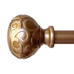 Sorrento 26-48 Inch Adjustable Curtain Rod Set, 5/8 Inch Diameter in Vintage Brass
