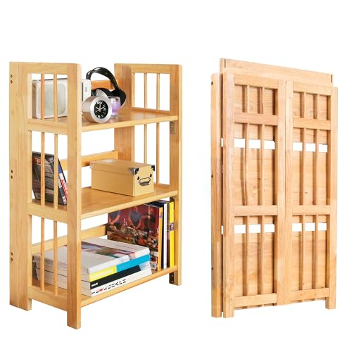 Premier Housewares Shelving Unit Modern Garage Storage 3 Tier Shed Shelving Folding Bathroom Organiser Racking Storage Shelving Unit 96h X 70w X 30d, Natural