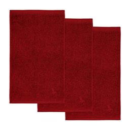Möve 3er set Superwuschel guest towel 30 x 50 cm made of 100% cotton, ruby