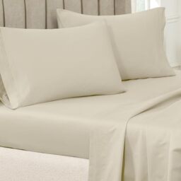 100% Premium Long-Staple Combed Cotton 650 Thread Count, Standard 2-Piece Pillowcase Set, Single Ply, Solid, Ivory