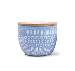 Paddywax Scented Candles Desert-Inspired Sonora Range Candle in Reusable Etched Concrete Pot with Wooden Lid, 283g - 3-Wick, Wisteria & Willow