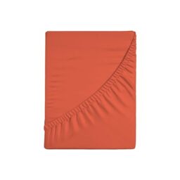 Zer0bed, Fitted Sheet with Corners, Plain Colour, 100% Cotton, 30 cm Maxi Angle, Coral, 130 x 200 cm