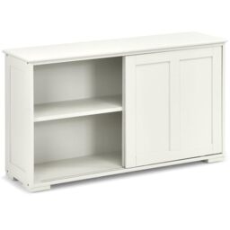GiantexUK Kitchen Sideboard, Wooden Buffet Cabinet with Adjustable Shelf and Sliding Doors, Freestanding Storage Cupboard Unit for Dining Living Room Hallway (without glass, White)