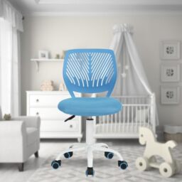FurnitureR Kids Desk Chair Versatile Office Chair Armless Adjustable Height Adjustable Study Chair Colorful Swivel Chair for School and Home Office, Candy Blue