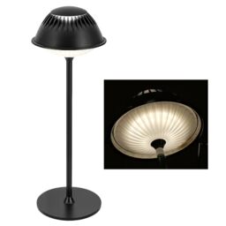 LuminexDesigns LED Modern Rechargeable Table Lamp, Black VIOA TL14
