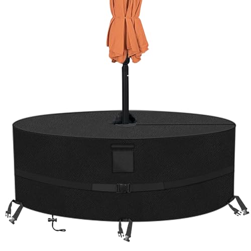 "Kovshuiwe Round Patio Table Cover - 60"" DIA x 23.6"" H Heavy Duty Waterproof 600D Oxford Fabric Outdoor Lawn Furniture Cover (NOT TABLE SIZE)"