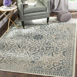 Safavieh Traditional Indoor Woven Rectangle Area Rug, Vintage Collection, VTG175, in Cream / Light Blue, 201 X 279 cm for Living Room, Bedroom or Any Indoor Space