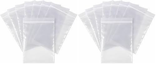 "SHATCHI 200pcs 5"" x 7.5"" Grip Seal Bags Clear Transparent Self Resealable Plastic Zip Lock for Kitchen Storage Jewellery Packaging Office Stationery Pouches (Pack of 2)"