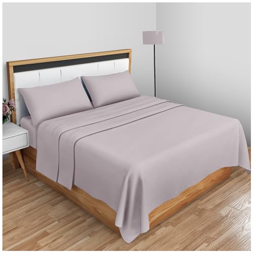 GC GAVENO CAVAILIA Super Soft Plain Dyed Diamond Flat Sheet [ King - Grey ]