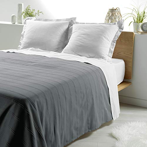 Douceur d'Intérieur Symphony Single Bed Cover, Anthracite, 180 x 220 cm, anthracite, 230 x 250 CM