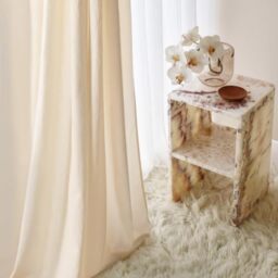 ROOM99 Linea Eyelet Curtain 140 x 250 cm Width x Height Natural Cotton Modern Curtain Living Room Bedroom Cream 1 Piece