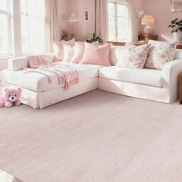BILEEHOME Nursery Rug Pink Boho Washable Abstract Cuquette Rug for Bedroom Aesthetic,8x10,Light Pink