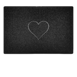 Nicoman Star Shape Embossed Entrance Door Mat Non Slip Dirt Trapper PVC Spaghetti Mat with Rubber Base, Jet Washable Quick Drying Doormat Indoor or Outdoor - (Large, Black, 90 x 60cm)