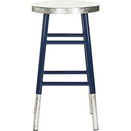 SAFAVIEH Modern Bar & Counter Stool, in Navy and Silver