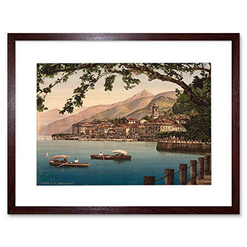 Wee Blue Coo Photo Bellagio General Lake Como Landscape Boats Picture Framed Wall Art Print