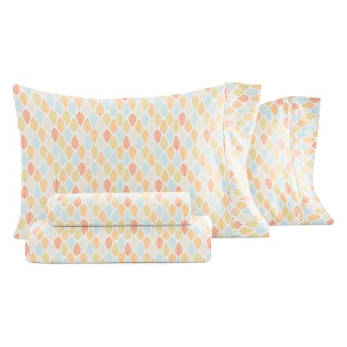 Linen Market Becky Cameron Premium Ultra Soft Fall Foliage Pattern 4 Piece Bed Sheet Set, Queen, Yellow