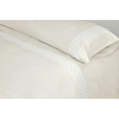 Pierre Cardin Elisa Beige Ivory Duvet Cover Set 135 Bed 2 Pieces
