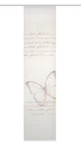 HOME WOHNIDEEN Kolari Semi-Transparent Panel Curtain, Beige, 245 x 60 cm
