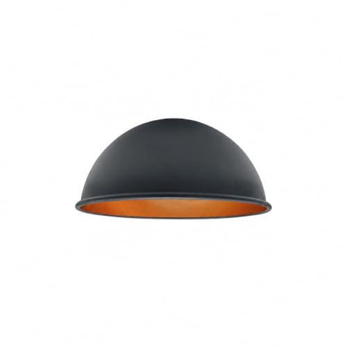 Black Inner Gold Modern Dome Pendant Lamp Shade 21cm Industrial Metal Replacement Ceiling Light Shade Easy Fit for Kitchen, Bedroom, Living Room, Dining Room, Hallway, Restaurant