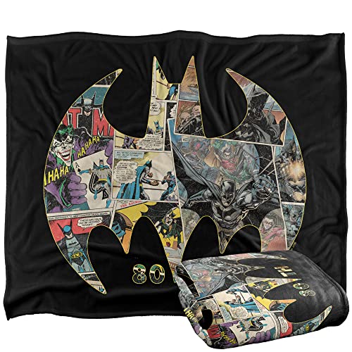 BATMAN 80Th Shield Officially Licensed Silky Touch Super Soft Throw Blanket 152 x 127 cm
