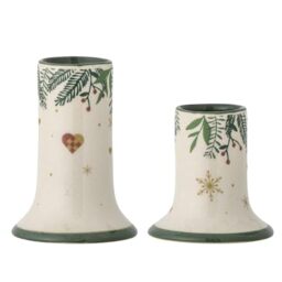 Bloomingville Grazia Candle Holder Set of 2 Green White for 1 Candle