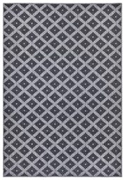 NORTHRUGS Indoor and Outdoor Rug Nizza 80 x 150 cm - Reversible Rug Weatherproof Modern Geometric Pattern for Balcony Patio Garden Conservatory Kitchen Living Room Rug Waterproof in Night Silver