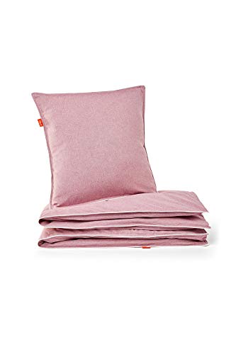 Bibu Recycled and 50% Organic Cotton, Pink, Duvet Cover 150 x 220 cm/Pillowcase 60 x 60 cm