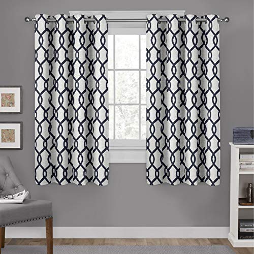 Exclusive Home Curtains Kochi Grommet Top Panel Pair, Indigo, 54x63, 2 Piece
