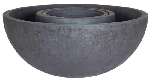 Easy Fountain Vortex Pool & Planter Water Feature ??? Mains Powered Outdoor Garden Fountain with LED Lights, Integrated Plant Pot, GRC Stone Effect, Relaxing Visual Vortex Flow for Courtyards.