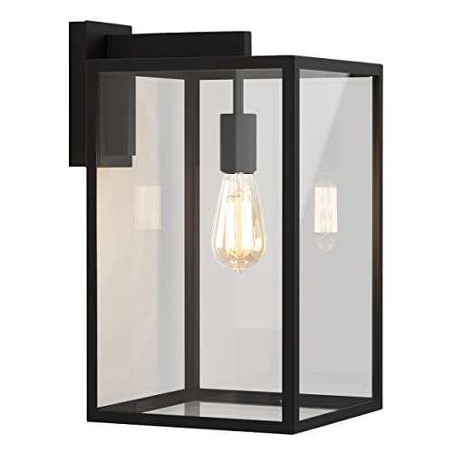 Astro Box Lantern 450 Outdoor Wall Light (Textured Black), E27/ES Lamp, Designed in Britain - 1354007 - 3 Years Guarantee