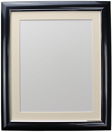 FRAMES BY POST Soda Picture Photo Frame, Plastic, Charcoal with Ivory Mount, A4 Image Size 10 x 6 Inch