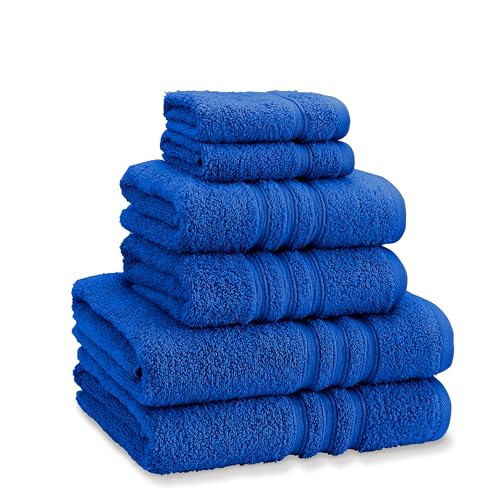 Catherine Lansfield Zero Twist Cotton 6 Piece Towel Bale Set Cobalt Blue