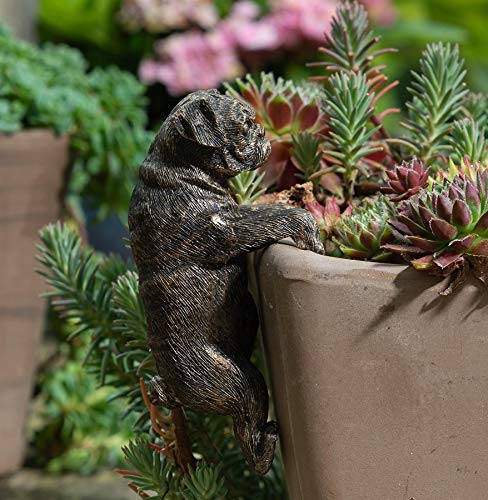 Pot Buddies Handmade Pug Figure Plant Pot Hanger - Decorative Hanging Garden Ornament - Flower Planter Figurine