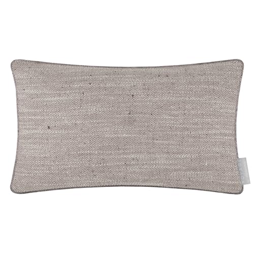Voyage Maison Jedburgh Feather Filled Cushion – Herringbone Textured Woven Artisan Country Décor (Nut - 30x50cm)