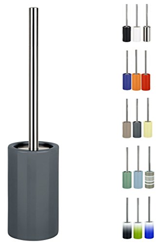 "SPIRELLA ""Tube Toilet brush toilet set with porcelain holder and stainless steel handle grey"