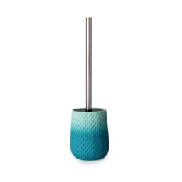 Blue Canyon Milano Toilet Brush & Holder for Bathroom, Flexible Toilet Bowl Plastic Brush Head for Deep Cleaning, Compact Size, Elegant Design with Odour Free Holder – Blue