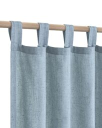 KOUFALL Kids Room Curtains 63 Inch Length 2 Panels Tab Top Sheer Linen Light Filtering French Blue Grey Dining Room Medium Dusty Blue
