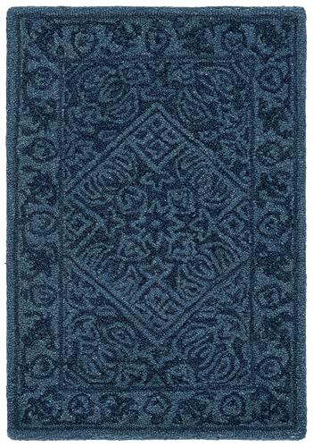 Safavieh Contemporary Rug for Living Room, Dining Room, Bedroom - Dip Dye Collection, Short Pile, in Navy Blue, 61 x 91 cm