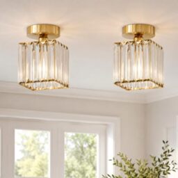 LEDSone 2 Pack Crystal Chandeliers Ceiling Light Modern Ceiling Lighting