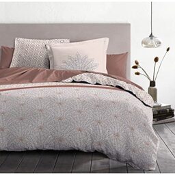 Home Linge Passion 3-Piece Bedding Set 240 x 260 cm 100% Cotton 57 Thread Count, Beige & Terracotta Red, 240x260cm