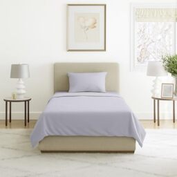 Lavish Home, Silver Gray Brushed Microfiber Set-3 Piece Bed Linens-Fitted & Flat Sheets, 1 Pillowcase-Wrinkle, Stain & Fade Twin