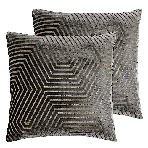 Paoletti Evoke Cut Velvet Polyester Filled Cushion - Twin Pack