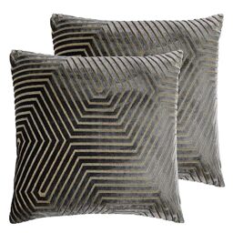 Paoletti Evoke Cut Velvet Polyester Filled Cushion - Twin Pack
