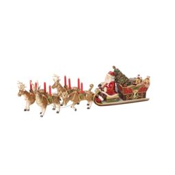 "Villeroy & Boch – Christmas Toys Memory Music Box ""Santa's Sleigh-Ride"", Plays ""Santa Claus is Coming to Town"", Christmas Decoration Indoor, Table Decoration, Reindeer, Porcelain"