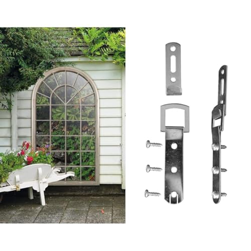 MirrorOutlet Large New Rustic Multi Panelled Arched Window Garden Outdoor Mirror5ft3 x 3ft / 160cm x 91cm,GMA022, Brown & Heavy Duty Mirror Fittings, Picture or photo Frame Fixings Very Strong. New